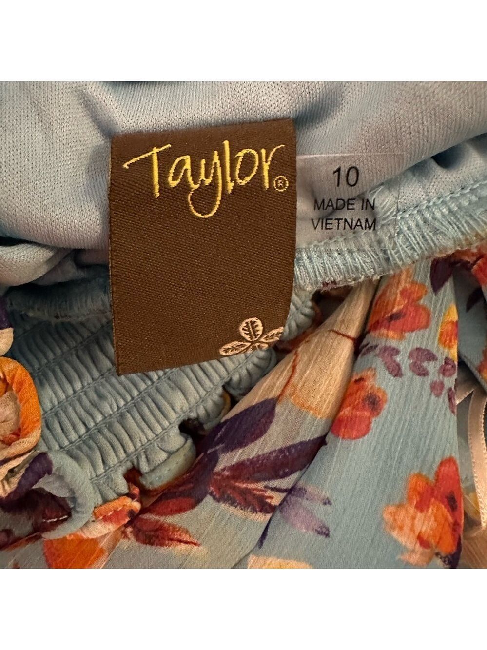 NWT Taylor Chiffon Maxi Dress in Aquamarine Mauve Size 10 - Picture 7 of 7